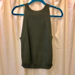 Forest green, high neck sweater tank